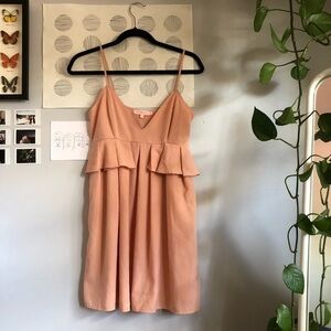 Nasty Gal Salmon Pink Ruffle Mini Summer Dress